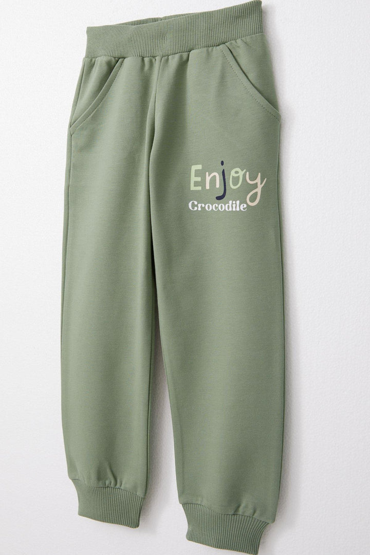 BRE Breeze Boys' Sweat Suit Cute Crocodile Printed 1.5-5 Years, Beige - Kardítsa