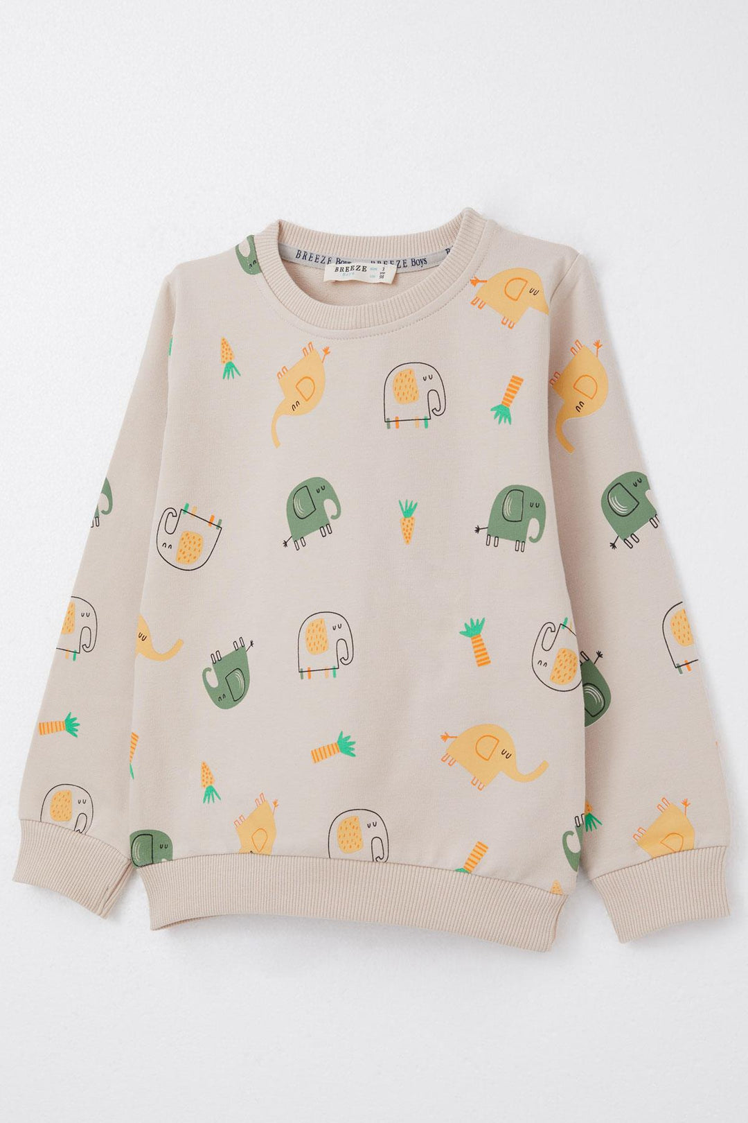 BRE Breeze Boys' Tracksuit Cute Elephant Patterned 1-4 Years, Beige - Zaragoza