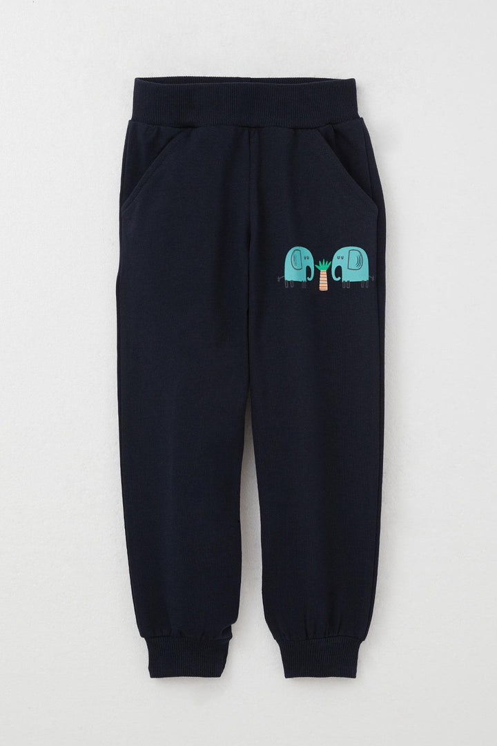 BRE Breeze Boys' Sweat Suit Cute Elephant Patterned 1-4 Years, Ecru - Grand Island