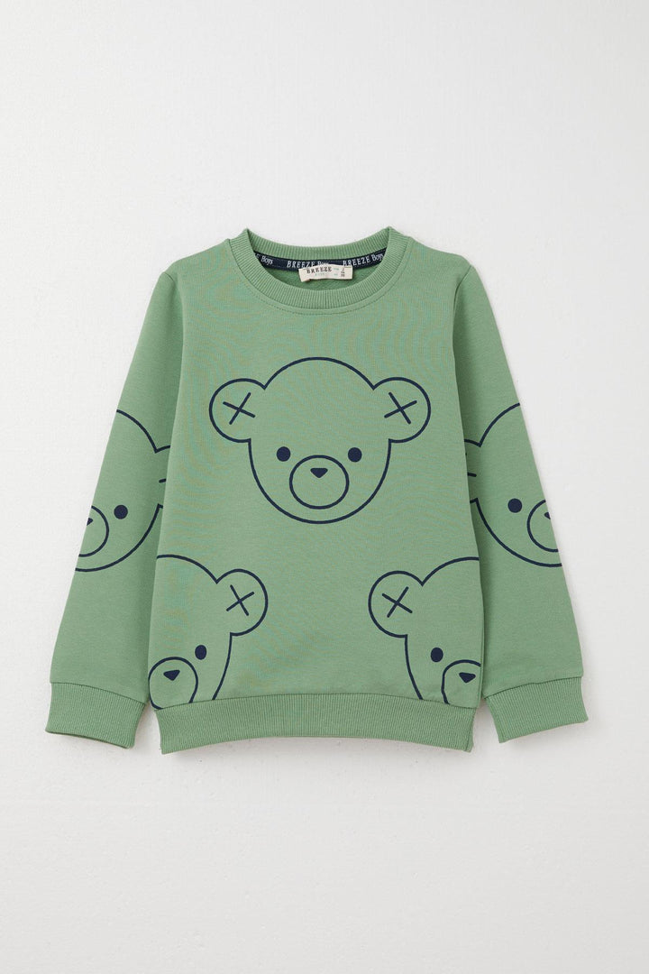 BRE Breeze Boys' Tracksuit Cute Bear Printed 1-4 Years, Mint Green - North Bergen