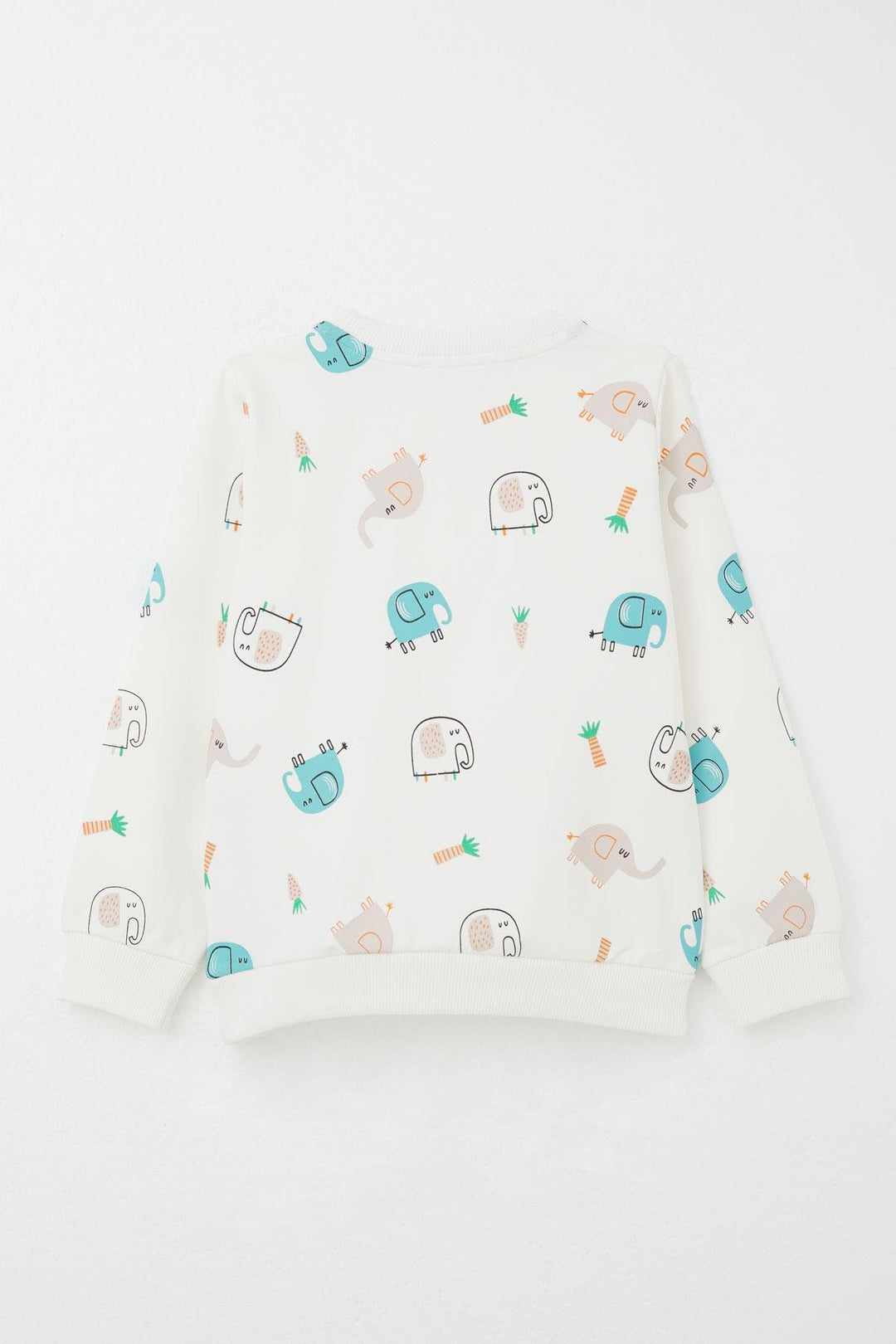 BRE Breeze Boys' Sweat Suit Cute Elephant Patterned 1-4 Years, Ecru - Grand Island