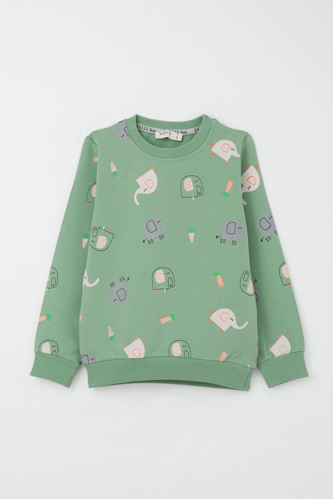 BRE Breeze Boys' Tracksuit Cute Elephant Patterned 1-4 Years, Mint Green - Norwich
