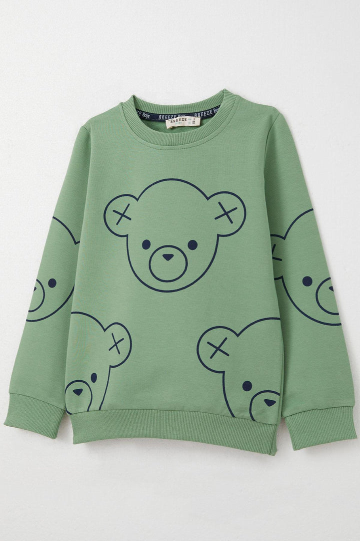 BRE Breeze Boys' Tracksuit Cute Bear Printed 1-4 Years, Mint Green - North Bergen