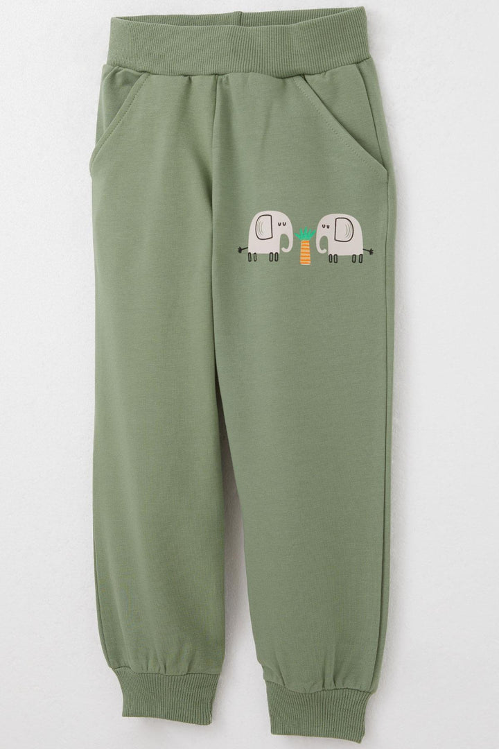 BRE Breeze Boys' Tracksuit Cute Elephant Patterned 1-4 Years, Beige - Zaragoza