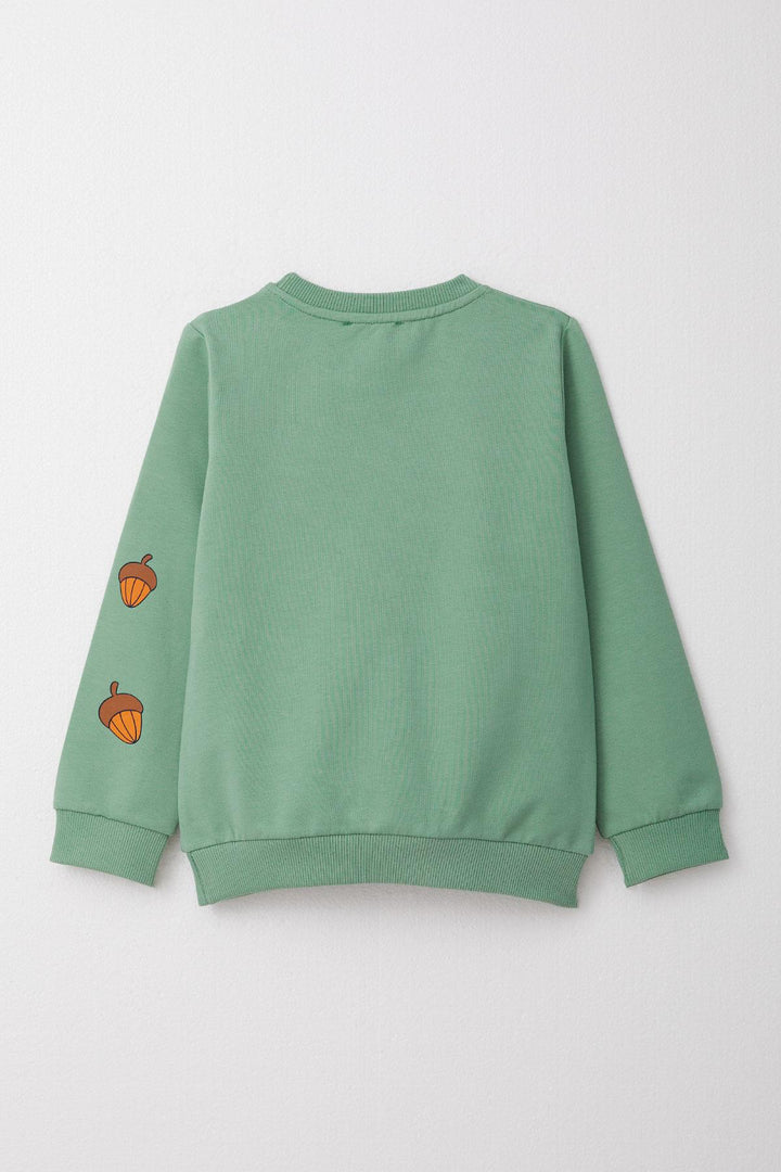 BRE Breeze Boys' Sweat Suit Cute Squirrel & Acorn Print 1-4 Years, Mint Green - Córdoba