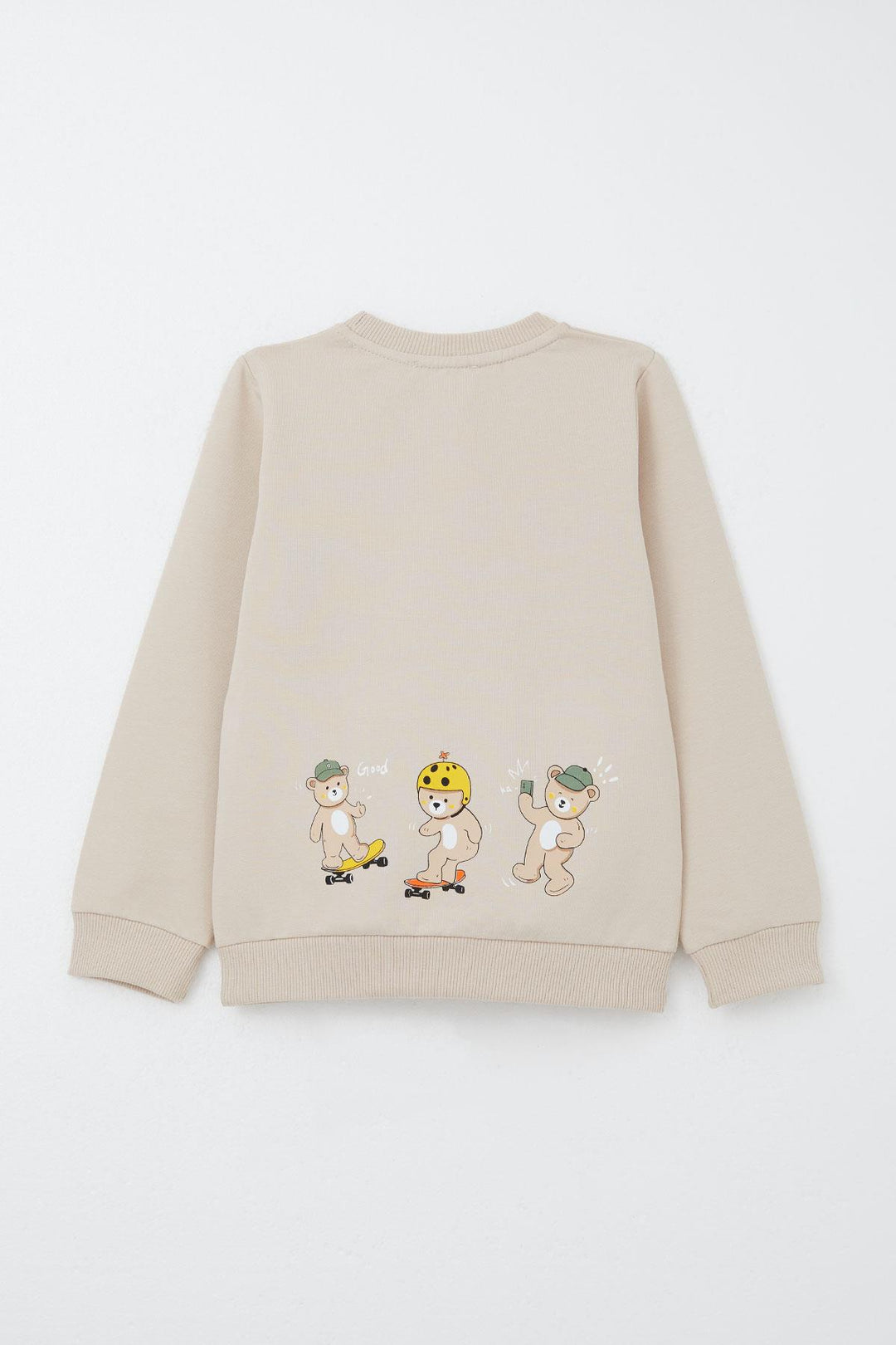 BRE Breeze Boys' Tracksuit with Fun Bear Print on the Back, 1-4 Years, Beige - Kremenchuk