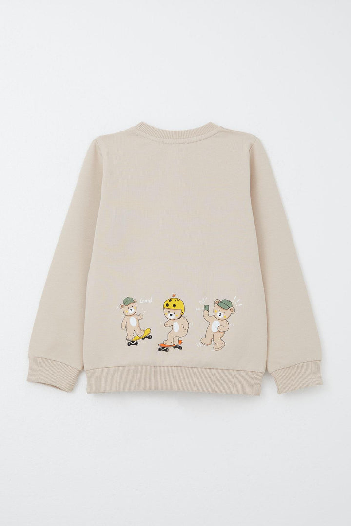 BRE Breeze Boys' Tracksuit with Fun Bear Print on the Back, 1-4 Years, Beige - Kremenchuk