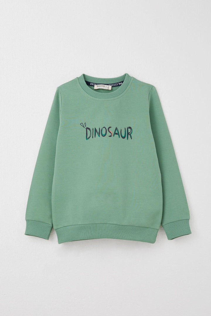 BRE Breeze Boys' Tracksuit Set with Fun Dinosaur Print on the Back, 3-8 Years, Mint Green. - Highland