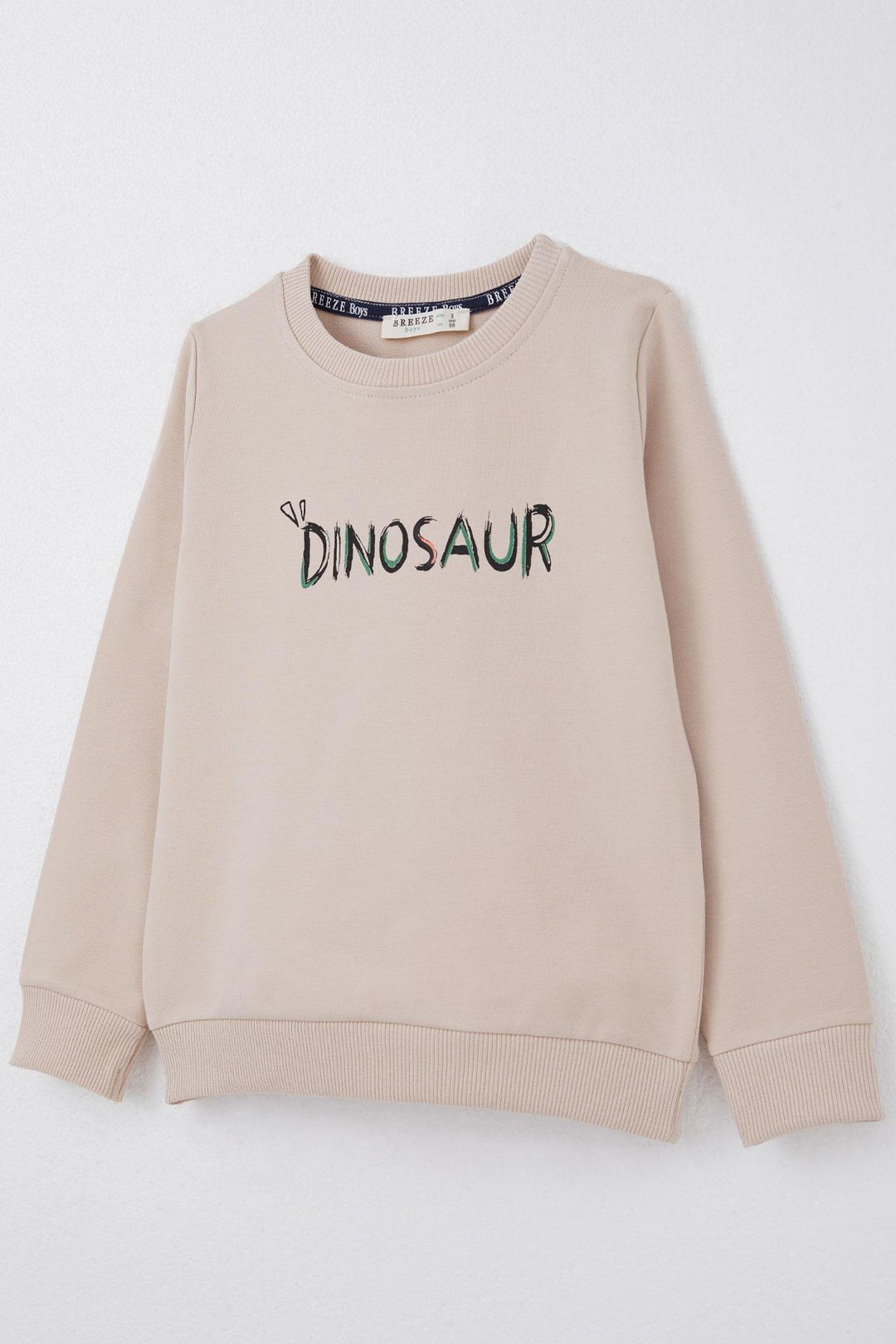BRE Breeze Boys' Tracksuit with Fun Dinosaur Print on the Back, 3-8 Years, Beige - Castellammare di Stabia