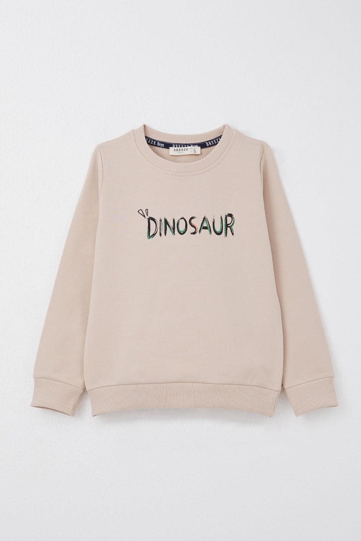 BRE Breeze Boys' Tracksuit with Fun Dinosaur Print on the Back, 3-8 Years, Beige - Castellammare di Stabia