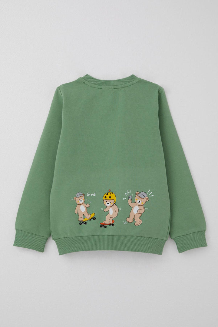 BRE Breeze Erkek Çocuk Eşofman Takım Sırt Kısmı Eğlenceli Ayıcık Baskılı 1-4 Yaş, Mint Yeşili - Boadilla del Monte