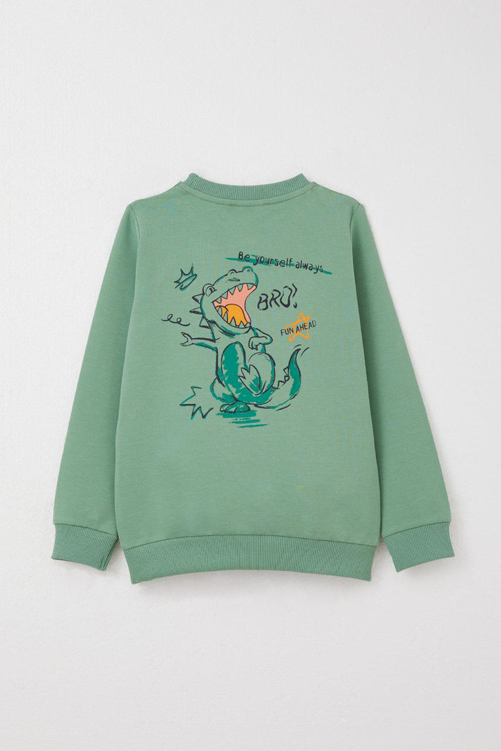 BRE Breeze Boys' Tracksuit Set with Fun Dinosaur Print on the Back, 3-8 Years, Mint Green. - Highland