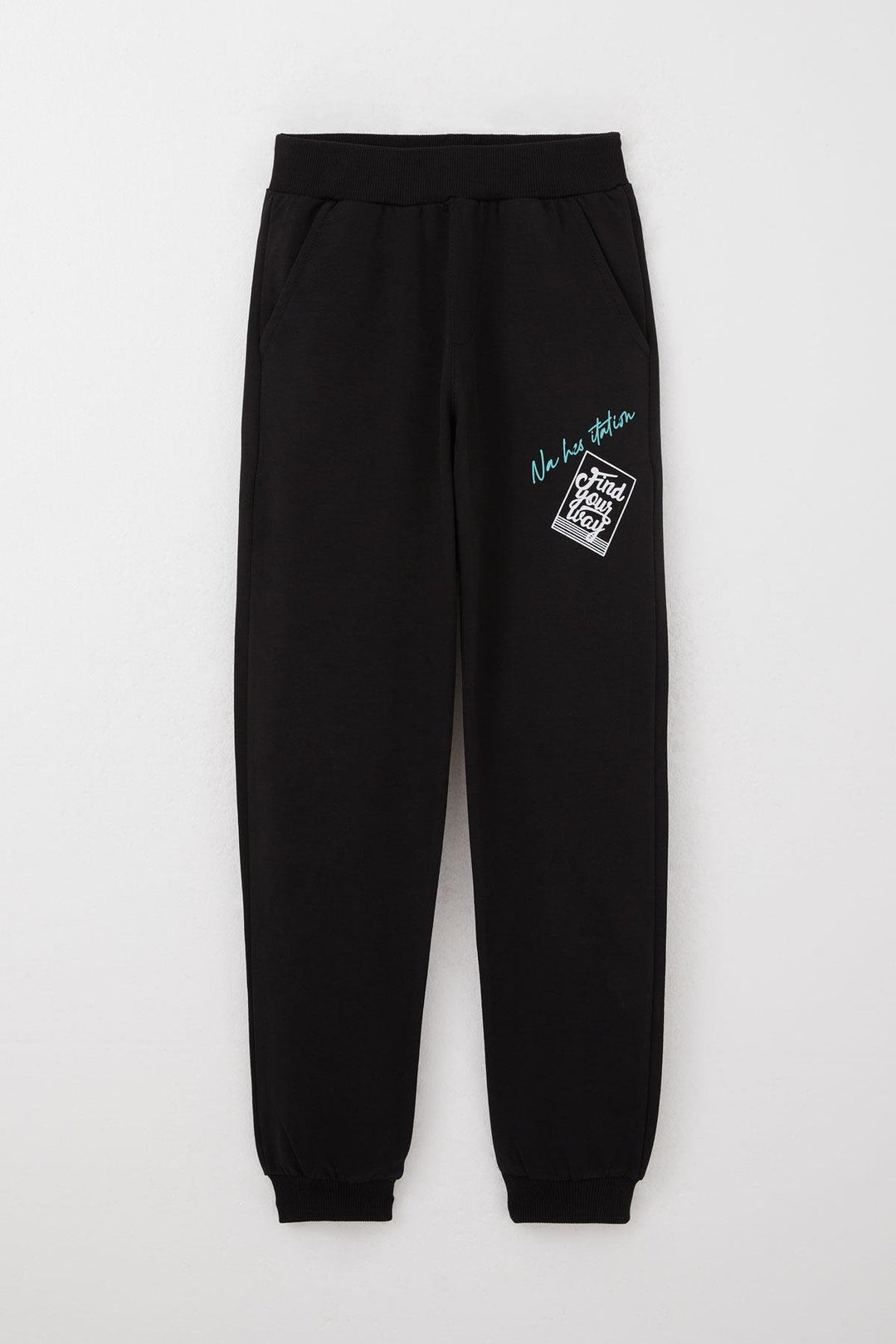 BRE Breeze Boys' Tracksuit Set Slogan Themed Printed with Writing 62 Years, Black - San Angelo