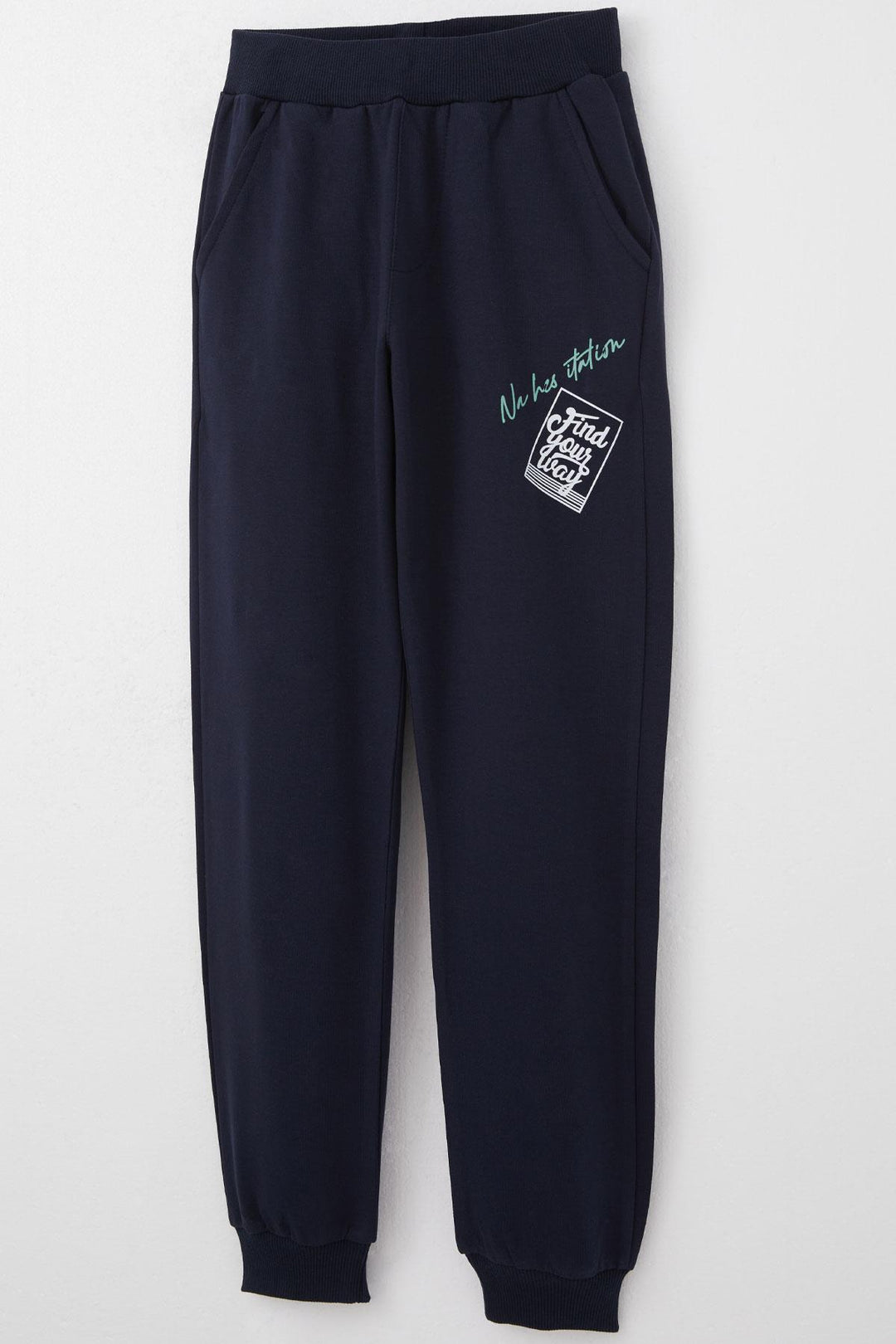 BRE Breeze Boys' Tracksuit Set Slogan Themed Printed with Writing 62 Years, Navy Blue - Beauvais