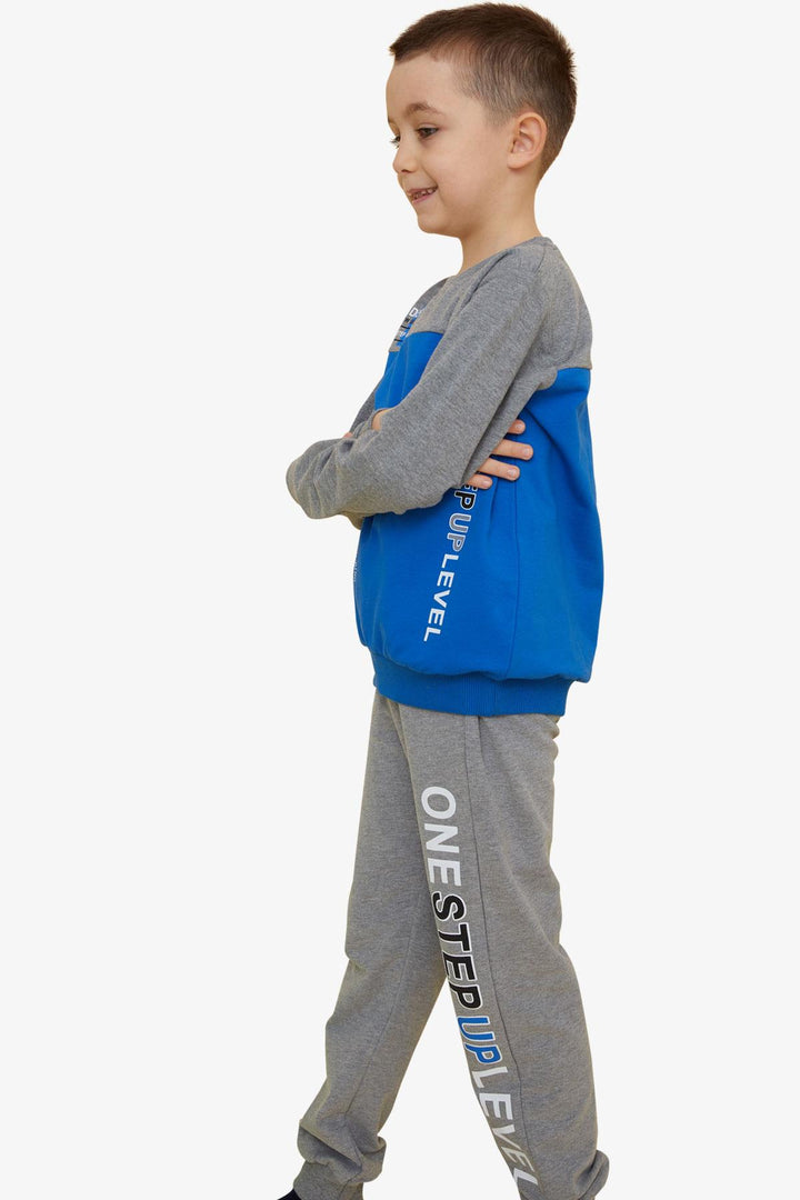 BRE Breeze Girls & Boys Boys' Tracksuit with Printed Writing, 72 Years, Saxe Blue - Portage