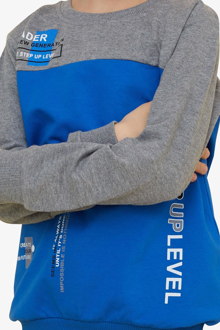 BRE Breeze Girls & Boys Boys' Tracksuit with Printed Writing, 72 Years, Saxe Blue - Portage