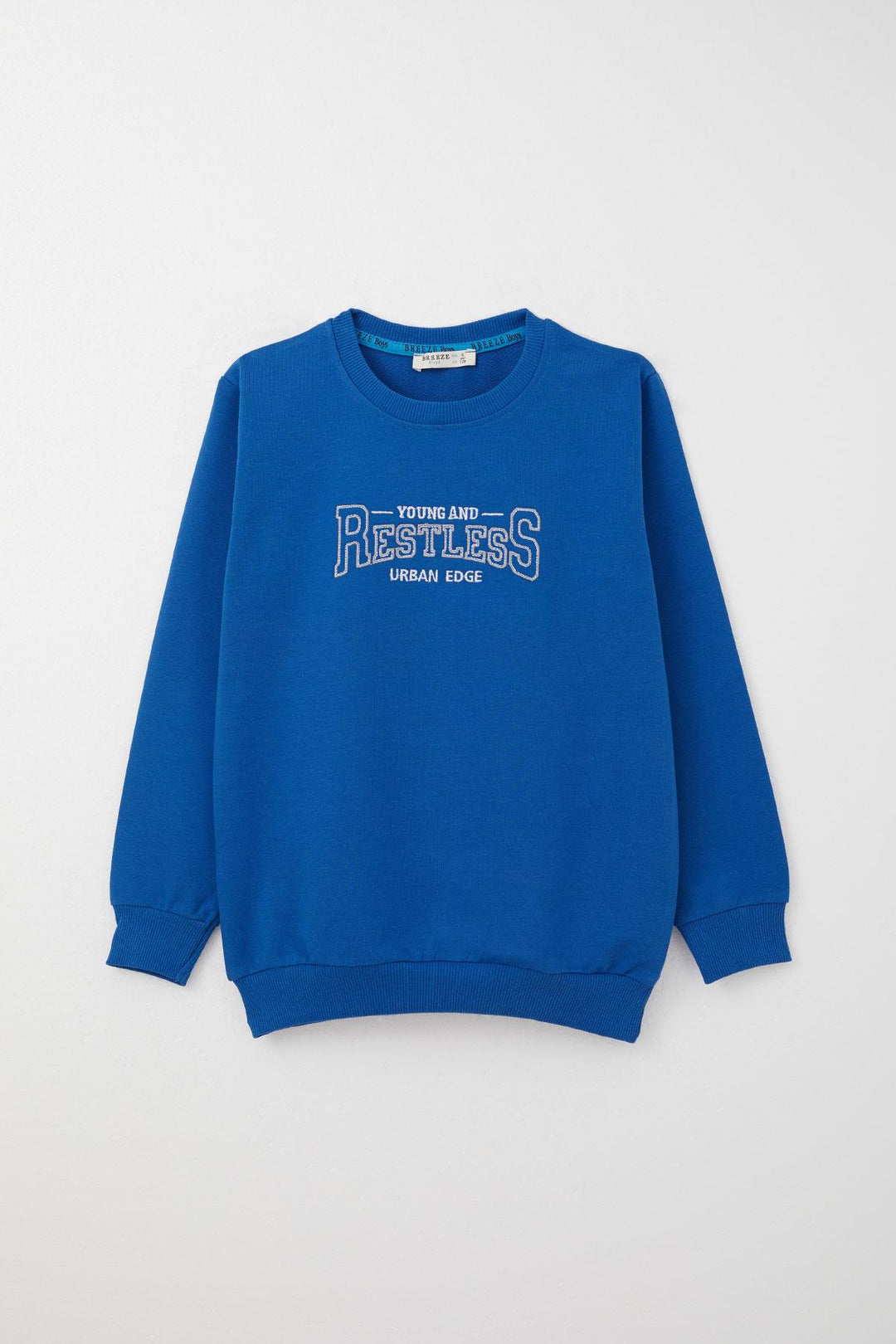 BRE Breeze Boys' Tracksuit with Printed Writing, Pocketed, 50 Years, Saxe Blue - Tuxtla