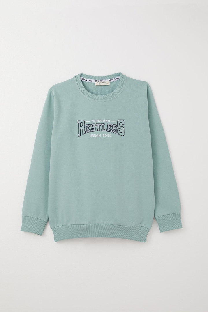 BRE Breeze Boys' Tracksuit with Printed Writing Pockets 50 Years, Aqua Green - Águilas