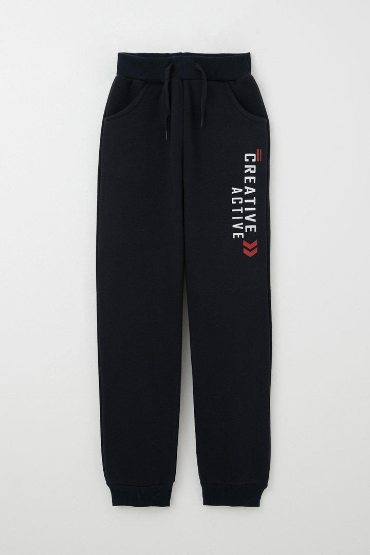 BRE Breeze Boys' Tracksuit with Printed Writing and Lace Accessories, 82 Years, Navy Blue - Loughborough