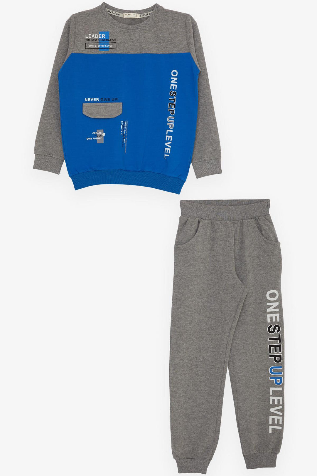 BRE Breeze Girls & Boys Boys' Tracksuit with Printed Writing, 72 Years, Saxe Blue - Portage