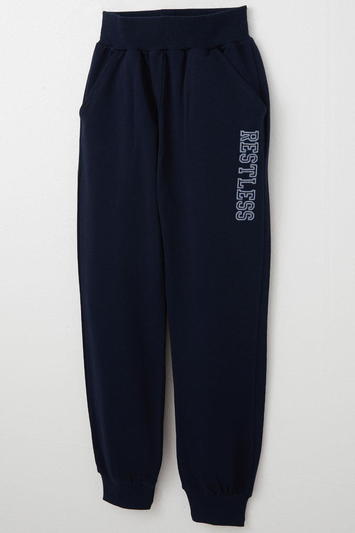 BRE Breeze Boys' Tracksuit with Printed Text Pockets 50 Years, Indigo - Argenteuil