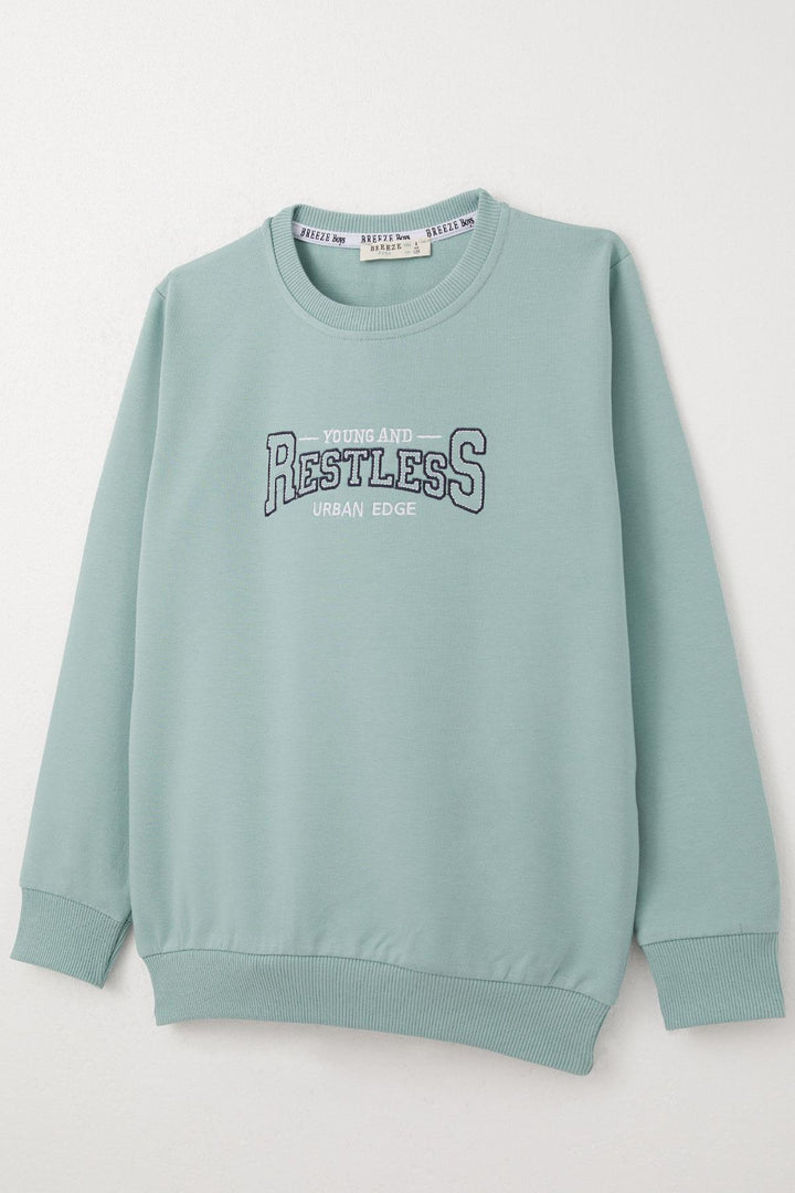 BRE Breeze Boys' Tracksuit with Printed Writing Pockets 50 Years, Aqua Green - Águilas