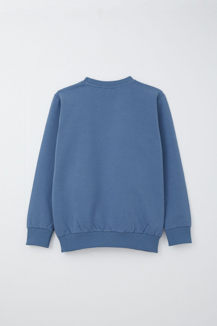 BRE Breeze Boys' Tracksuit with Printed Text Pockets 50 Years, Indigo - Argenteuil