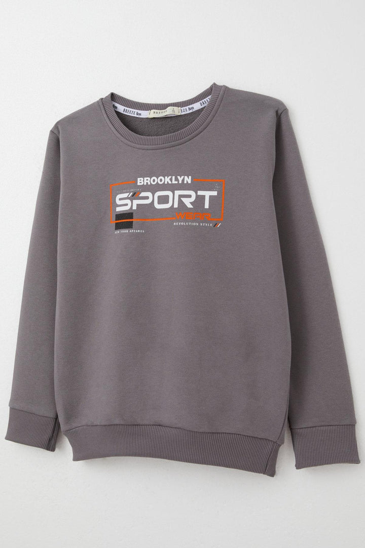 BRE Breeze Boys' Tracksuit with Printed Text and Lace Accessories, 84 Years, Mink - Miami Beach