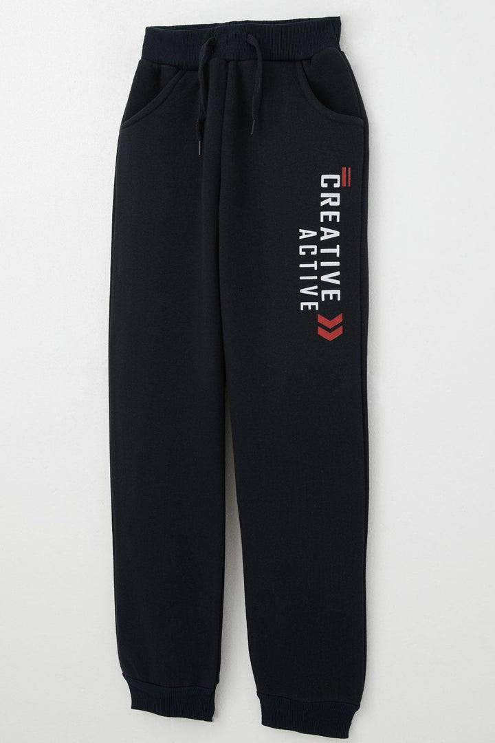 BRE Breeze Boys' Tracksuit with Printed Writing and Lace Accessories, 82 Years, Navy Blue - Loughborough