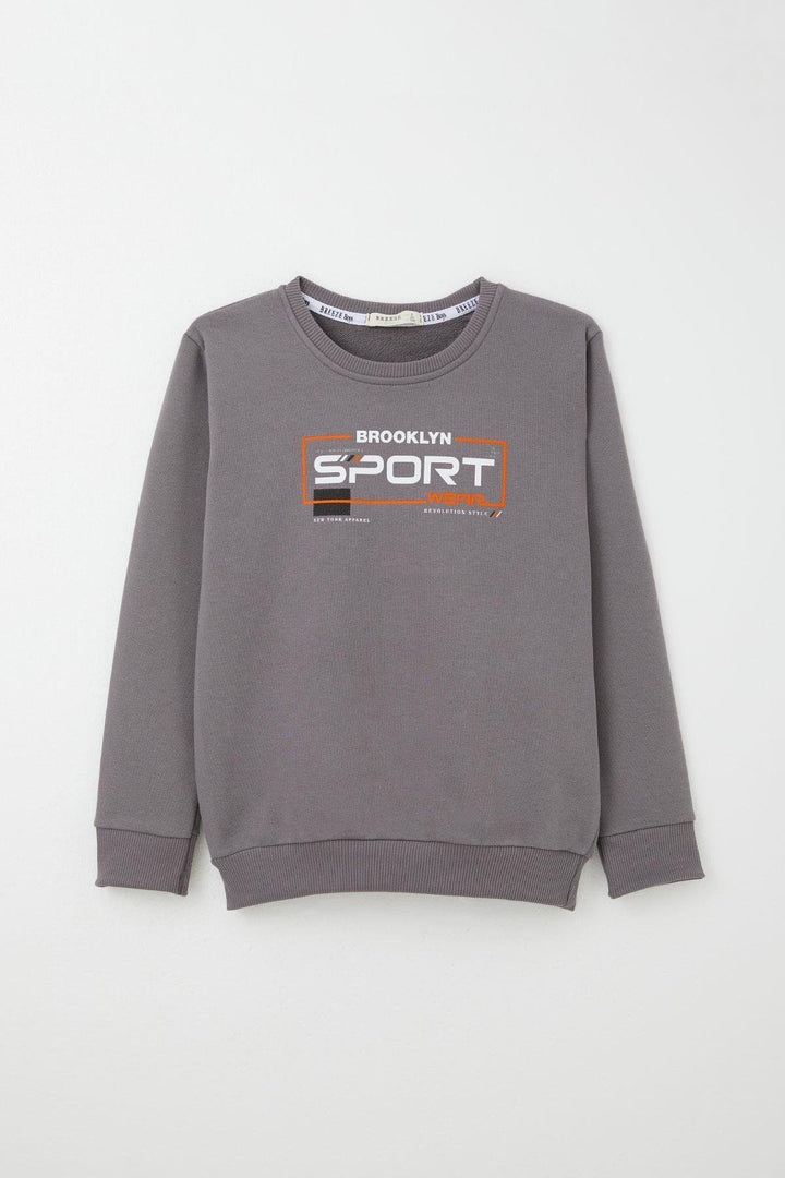 BRE Breeze Boys' Tracksuit with Printed Text and Lace Accessories, 84 Years, Mink - Miami Beach