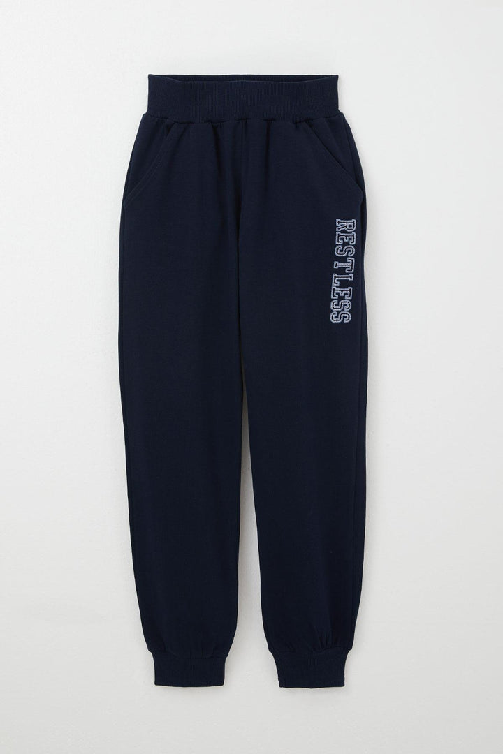 BRE Breeze Boys' Tracksuit with Printed Text Pockets 50 Years, Indigo - Argenteuil
