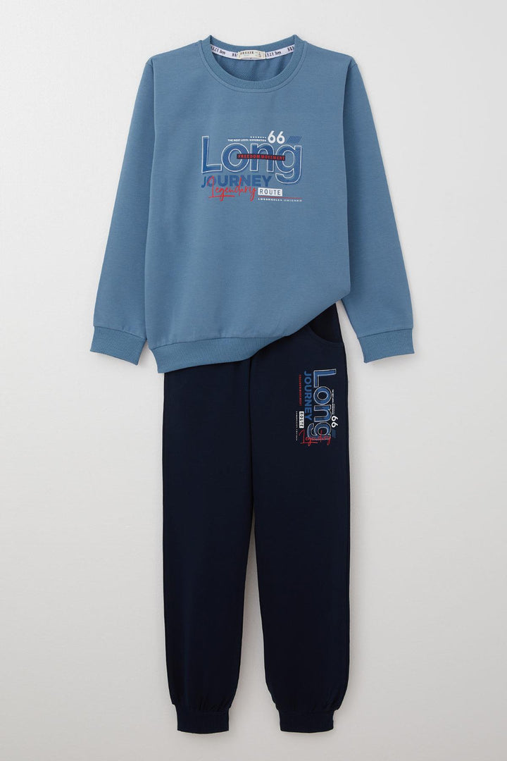 BRE Breeze Boys' Tracksuit with Printed Pockets 4-8 Years, Indigo - Granby