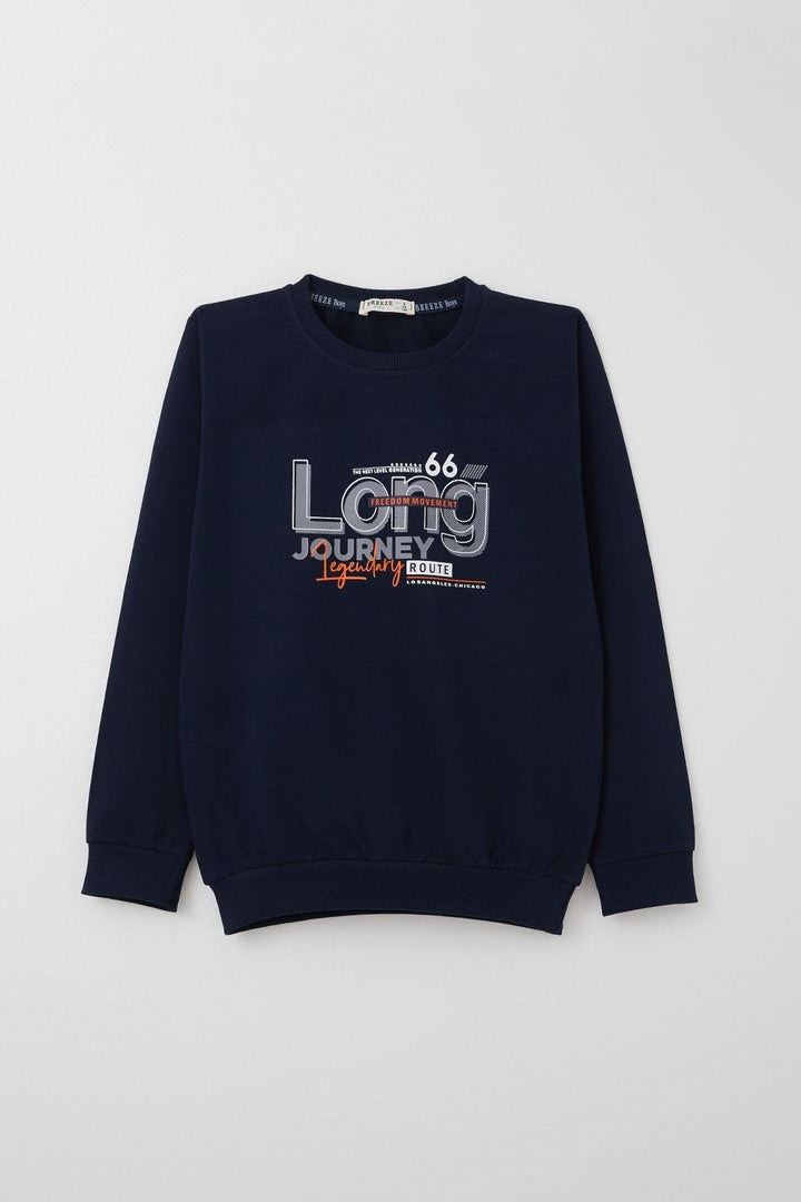 BRE Breeze Boys' Tracksuit with Printed Pockets, 4-8 Years, Navy Blue - Rancho Cucamonga
