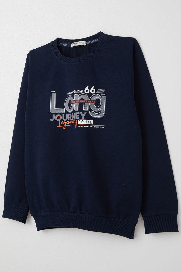 BRE Breeze Boys' Tracksuit with Printed Pockets, 4-8 Years, Navy Blue - Rancho Cucamonga