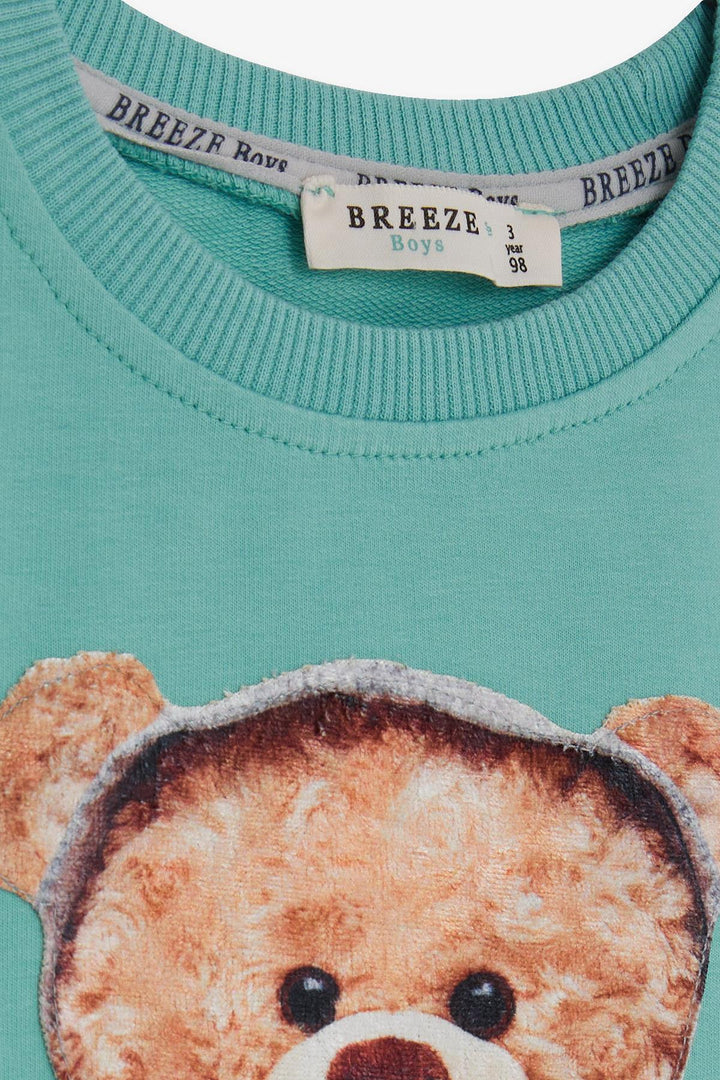 بدلة رياضية للأولاد من BRE Breeze مع إكسسوار دب، 1.5-5 سنوات، أخضر مائي - Leiden