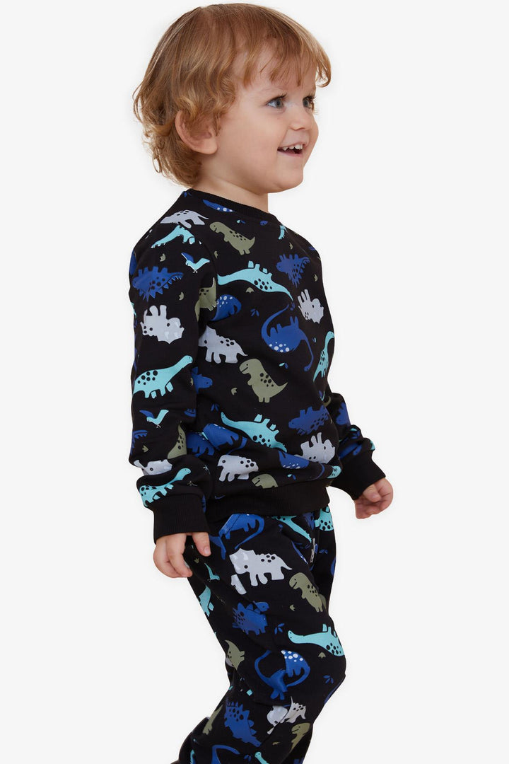 BRE Breeze Girls & Boys Boys' Tracksuit with Dinosaur Pattern, 1-4 Years, Black - Rancho Palos Verdes