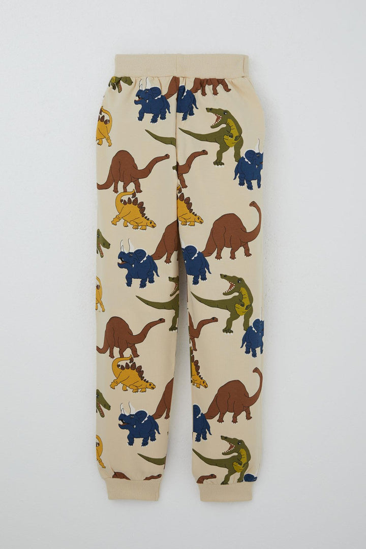 BRE Breeze Erkek Çocuk Eşofman Takım Dinozorlar Alemi Desenli 4-8 Yaş, Bej - Albi