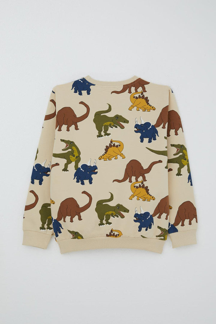 BRE Breeze Boys' Tracksuit Dinosaur World Patterned 4-8 Years, Beige - Pico Rivera