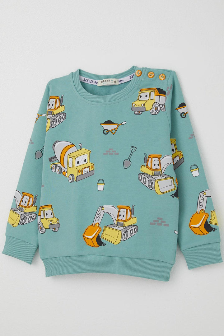 BRE Breeze Boys' Tracksuit Little Operator Hardworking Construction Machinery 1-4 Years, Aqua Green - Abilene