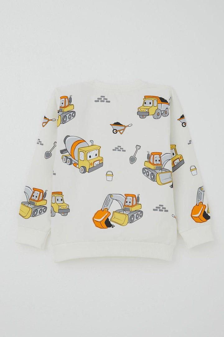 BRE Breeze Erkek Çocuk Eşofman Takımı Küçük Operatör Çalışkan İş Makineleri 1-4 Yaş, Ekru - Camberley