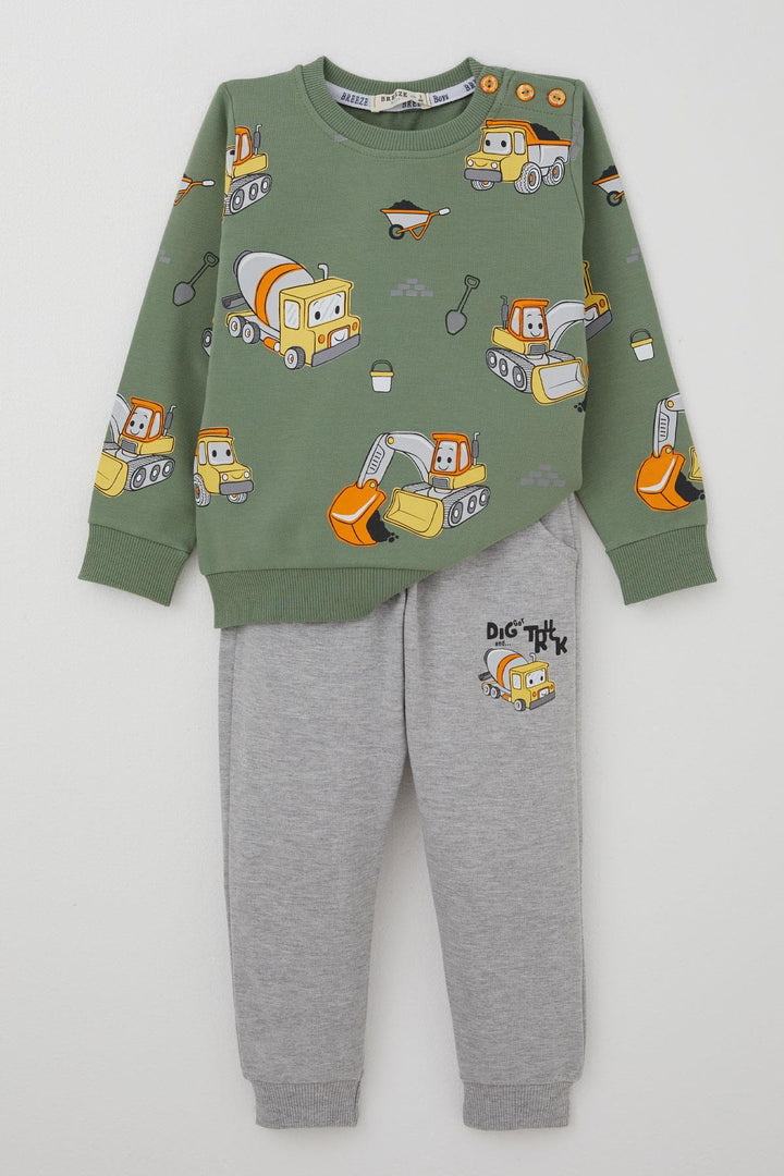 BRE Breeze Erkek Çocuk Eşofman Takımı Küçük Operatör Çalışkan İş Makineleri 1-4 Yaş, Mint Yeşili - Rustavi