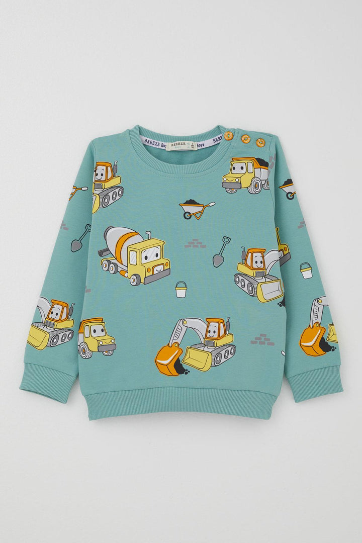 BRE Breeze Boys' Tracksuit Little Operator Hardworking Construction Machinery 1-4 Years, Aqua Green - Abilene