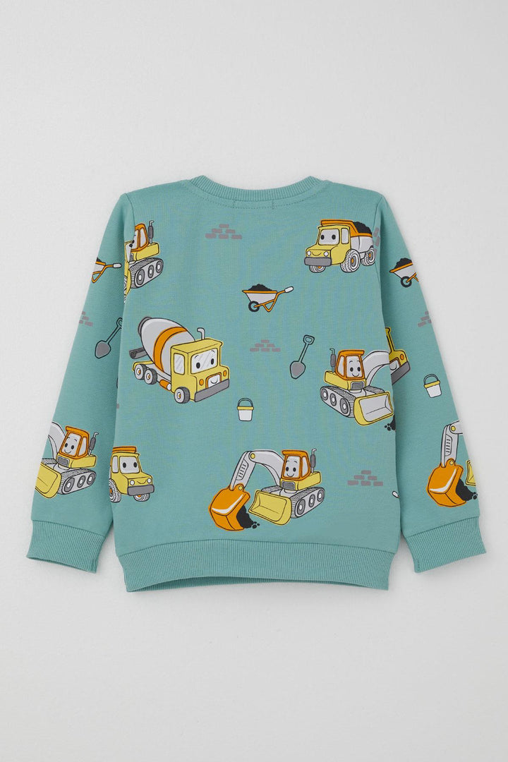 BRE Breeze Boys' Tracksuit Little Operator Hardworking Construction Machinery 1-4 Years, Aqua Green - Abilene