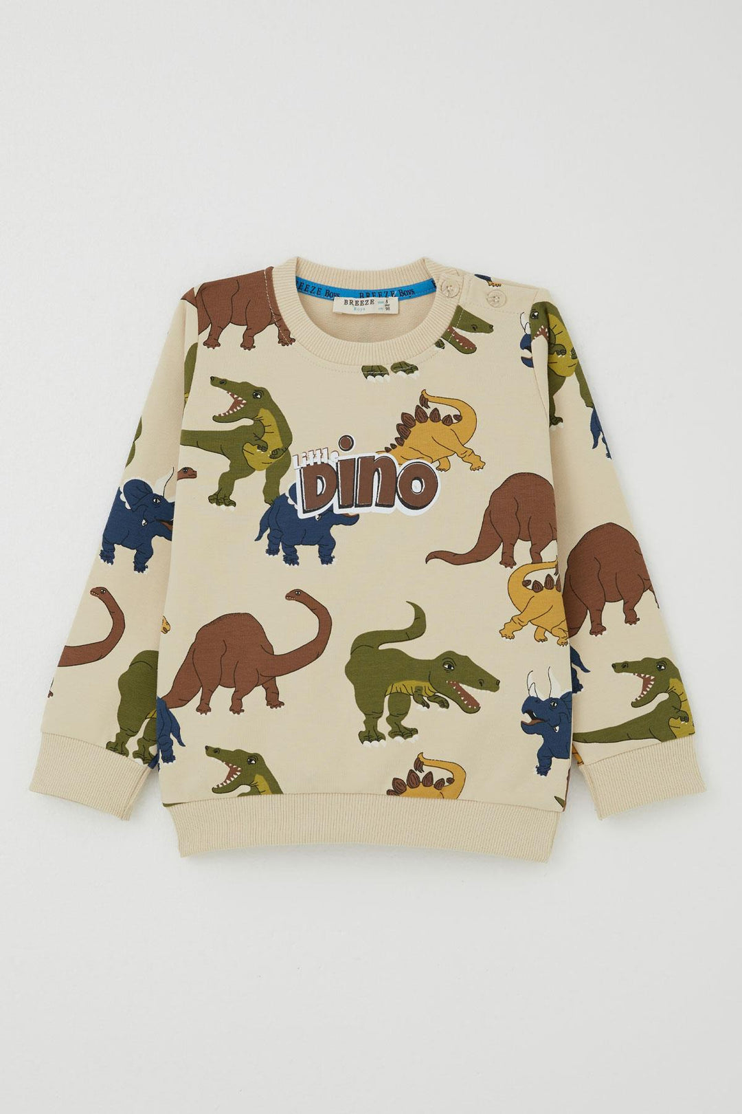 BRE Breeze Erkek Çocuk Eşofman Takımı Kükreyen Dinozorlar Desenli 1.5-5 Yaş, Krem - Royal Tunbridge Wells