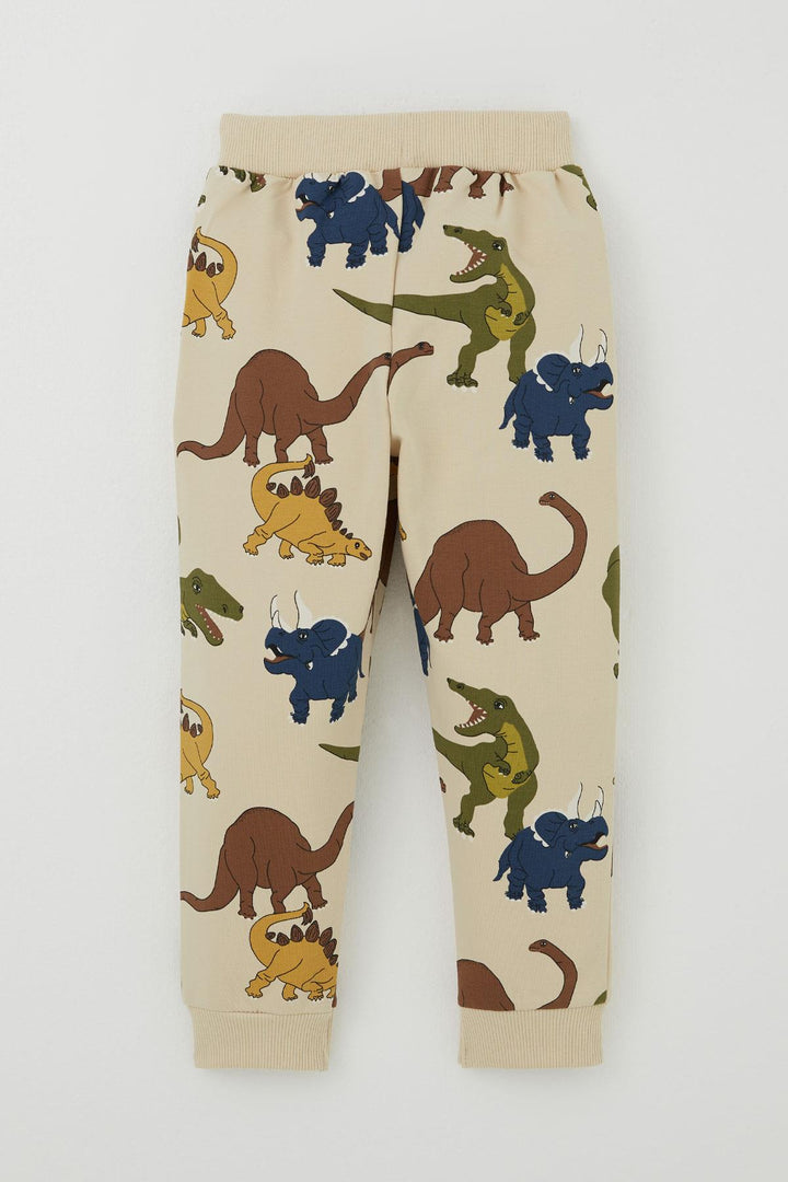 BRE Breeze Erkek Çocuk Eşofman Takımı Kükreyen Dinozorlar Desenli 1.5-5 Yaş, Krem - Royal Tunbridge Wells