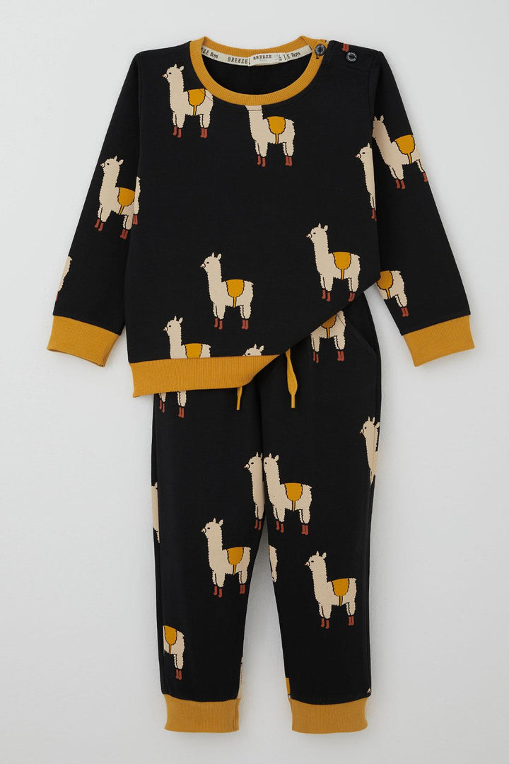 BRE Breeze Erkek Çocuk Eşofman Takımı Lama Figürlü 1.5-5 Yaş, Siyah - Chaniá