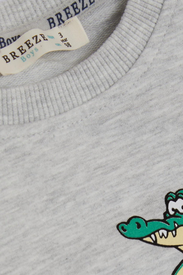 BRE Breeze Girls & Boys Boys' Tracksuit Adventurous Animals Printed 1.5-5 Years, Light Grey Melange - Eisenach