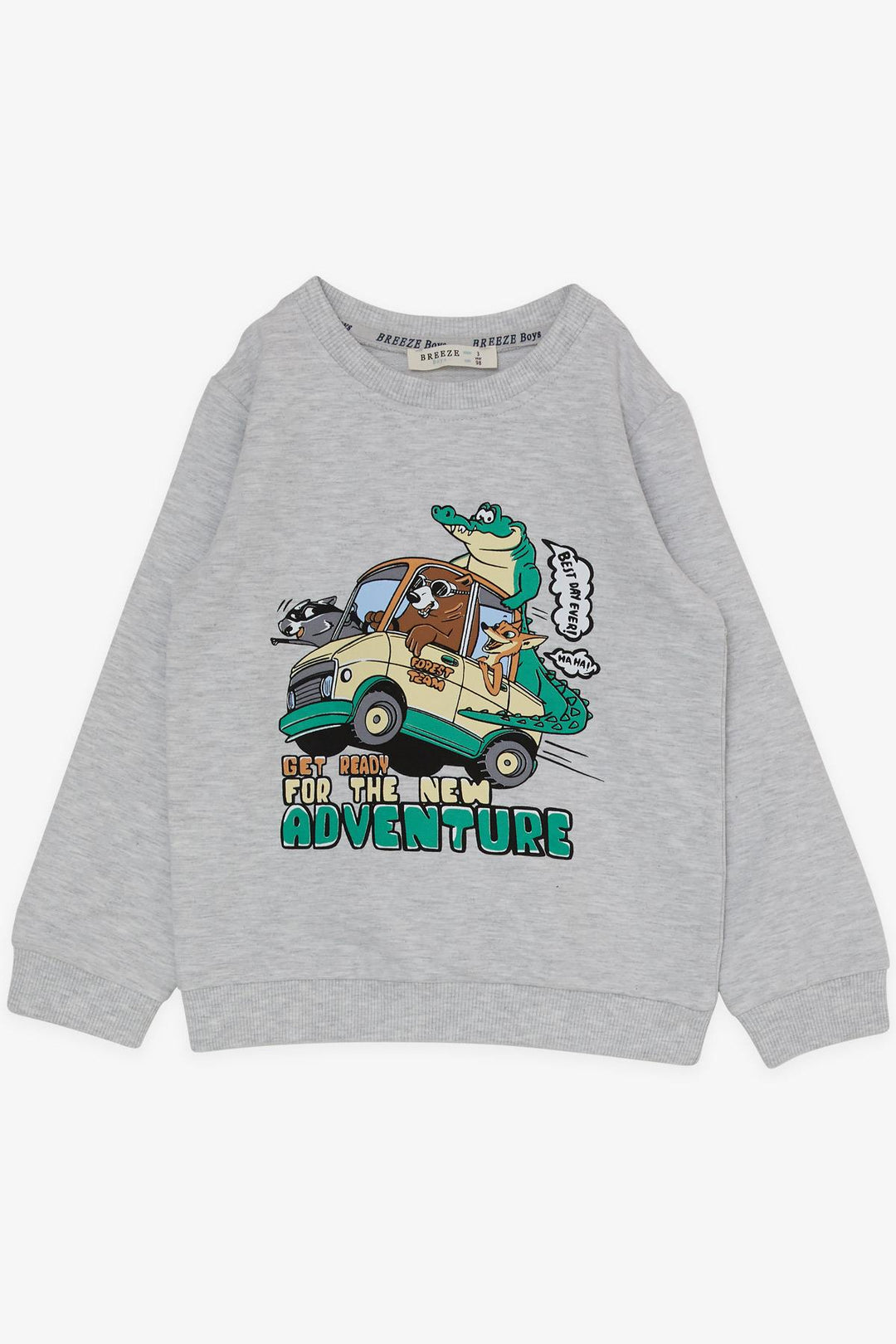 BRE Breeze Girls & Boys Boys' Tracksuit Adventurous Animals Printed 1.5-5 Years, Light Grey Melange - Eisenach