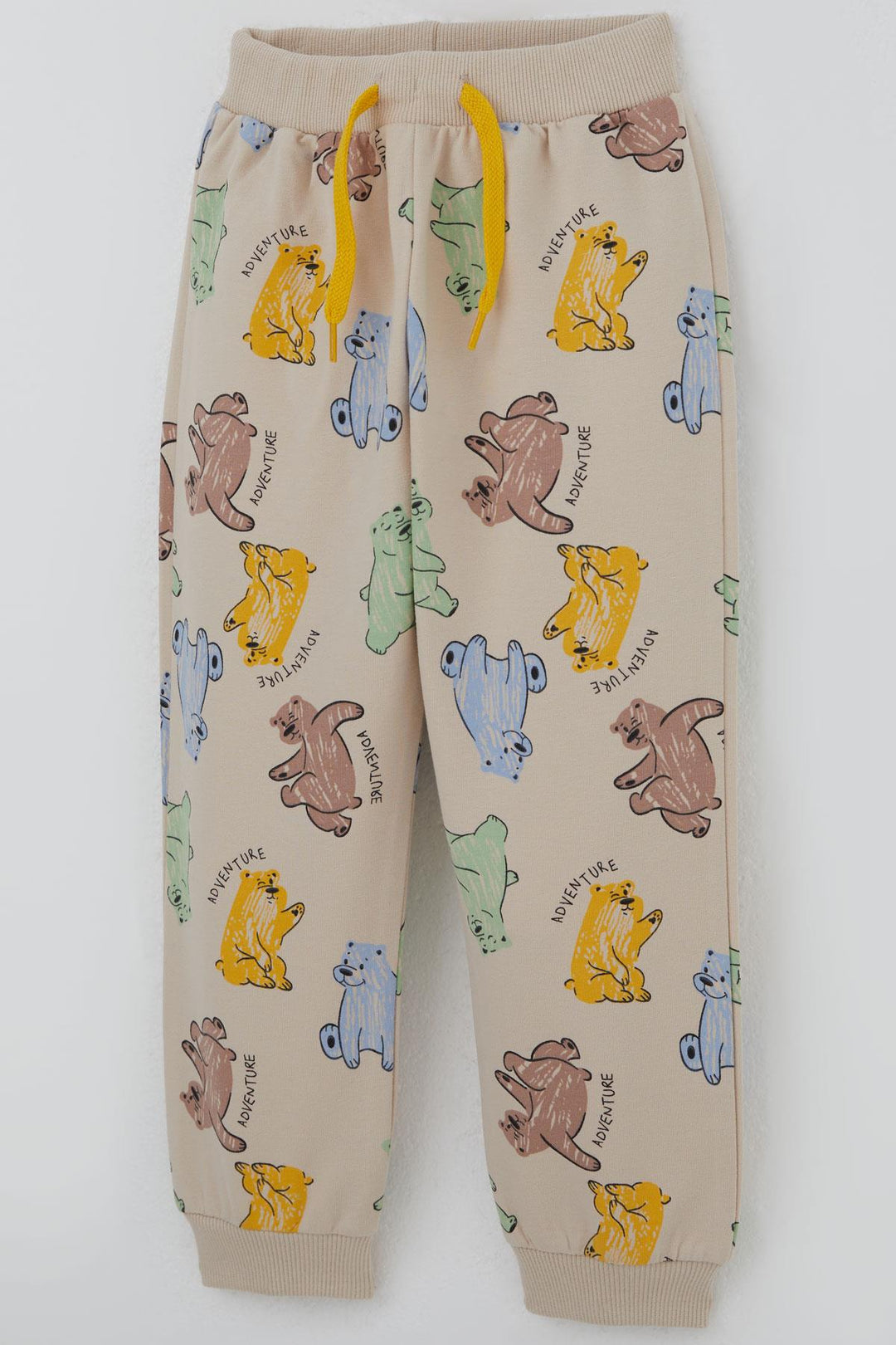 BRE Breeze Boys' Sweat Suit Motivation Themed Cute Bear Patterned 1.5-5 Years, Beige - Siena