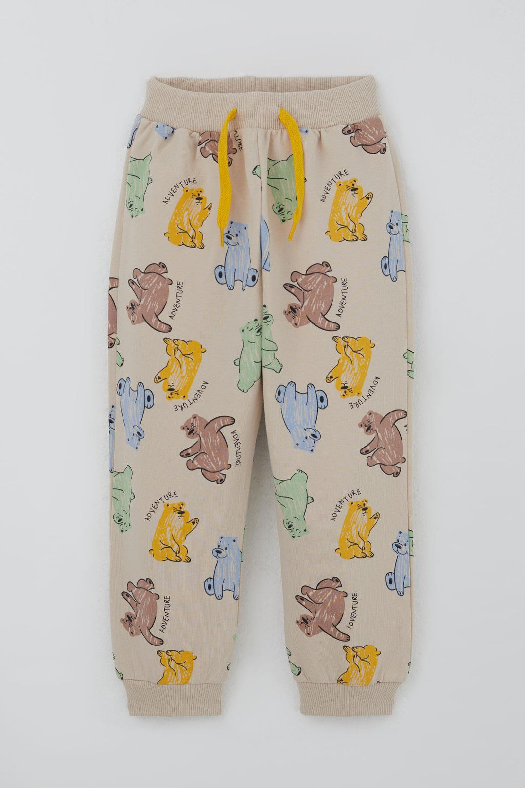 BRE Breeze Boys' Sweat Suit Motivation Themed Cute Bear Patterned 1.5-5 Years, Beige - Siena